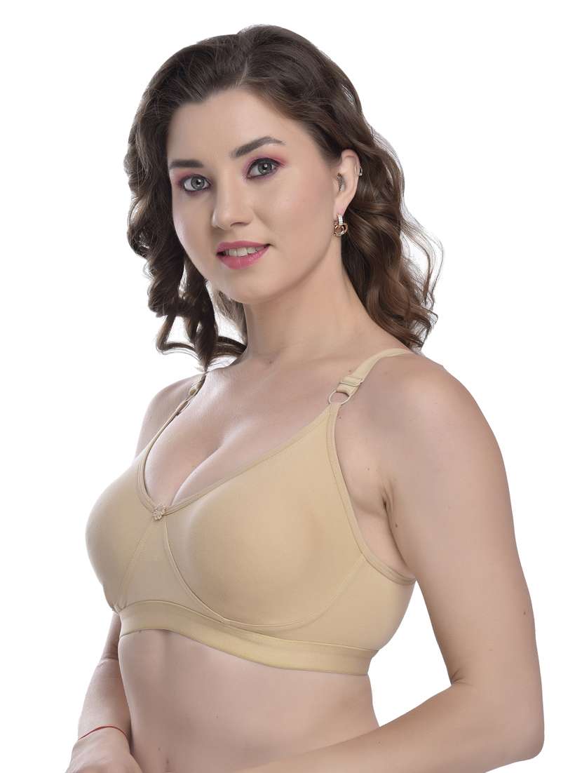 beige non padded regular bra - 18345570 -  Standard Image - 1
