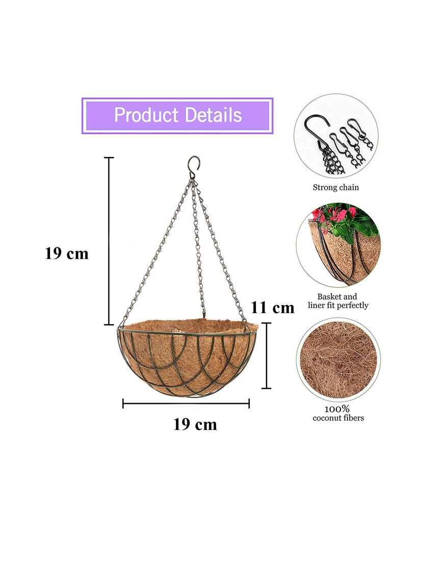 coirgarden-coir hanging basket flower pots-6 inch-coco gardening pots-pack 4 - 18345949 -  Standard Image - 1