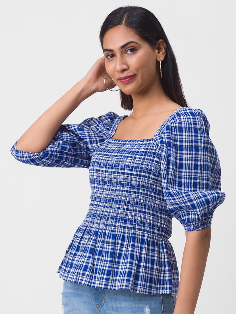 women's peplum square neck top - 18346136 - Standard Image - 1