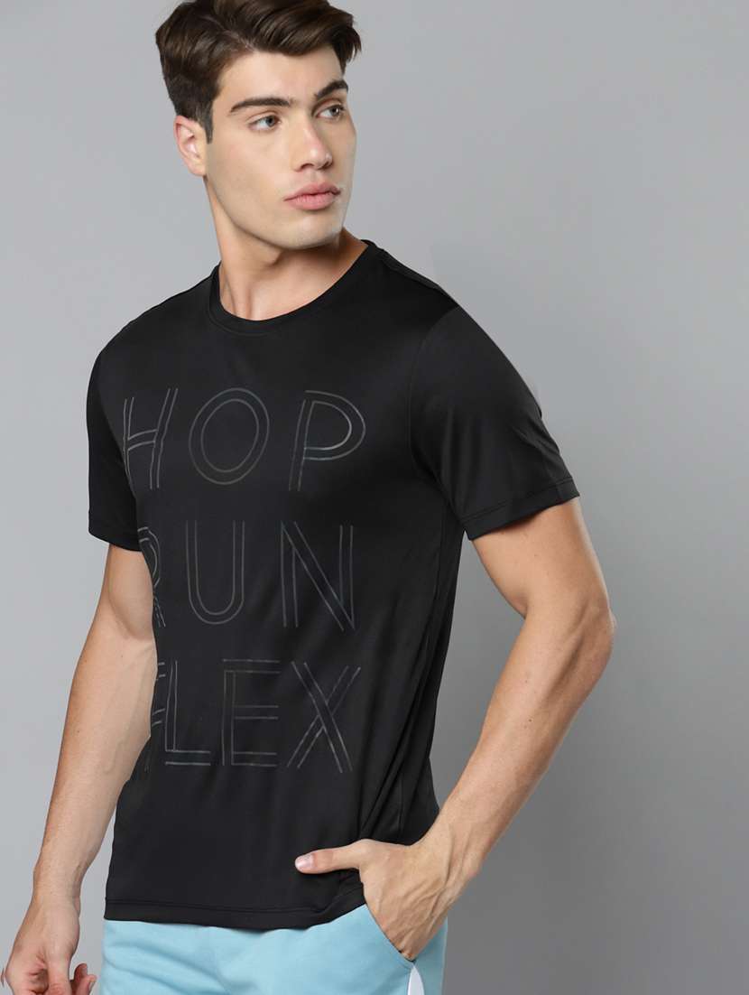 black front-printed t-shirt - 18346290 -  Standard Image - 1
