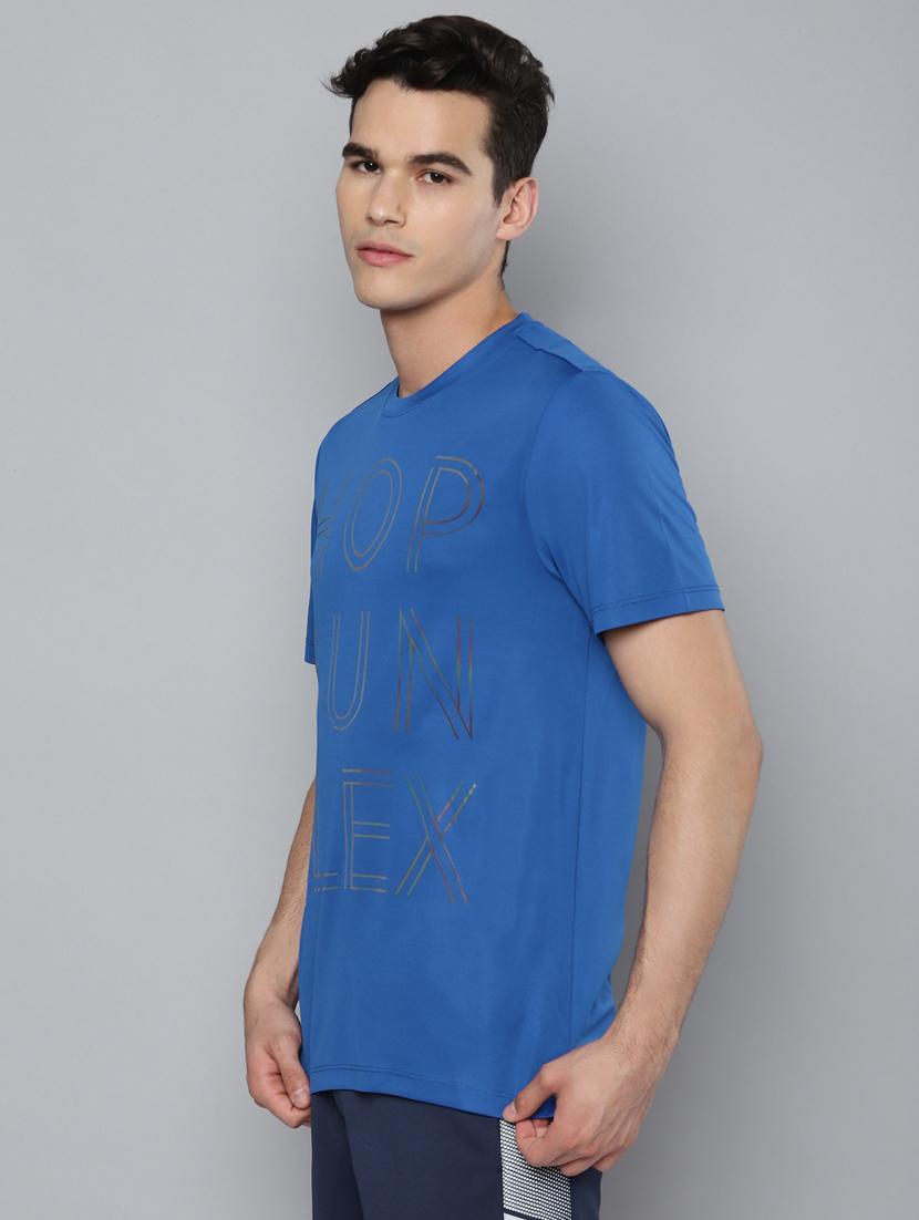 blue front-printed t-shirt - 18346291 - Standard Image - 1