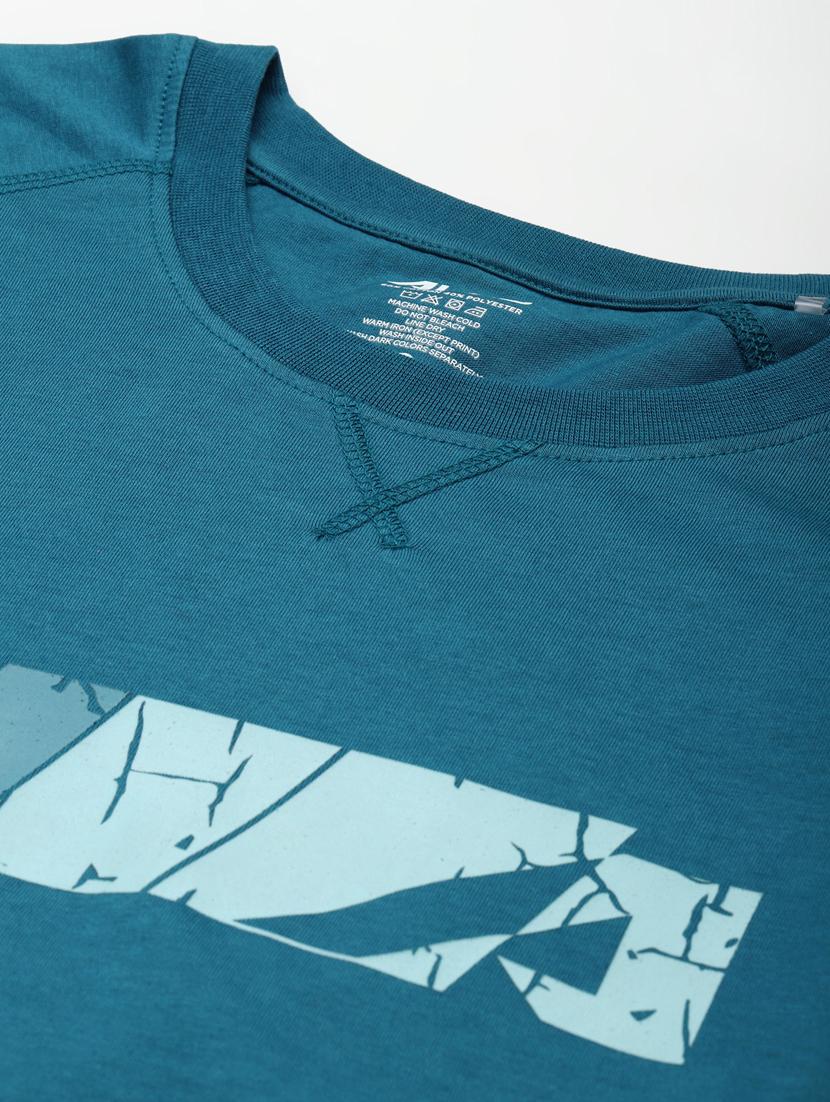 teal chest-printed t-shirt - 18346296 - Standard Image - 4