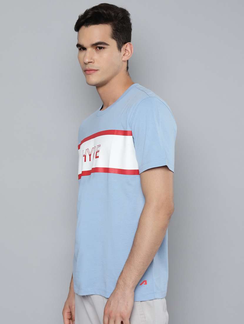 light-blue chest-printed t-shirt - 18346301 - Standard Image - 1