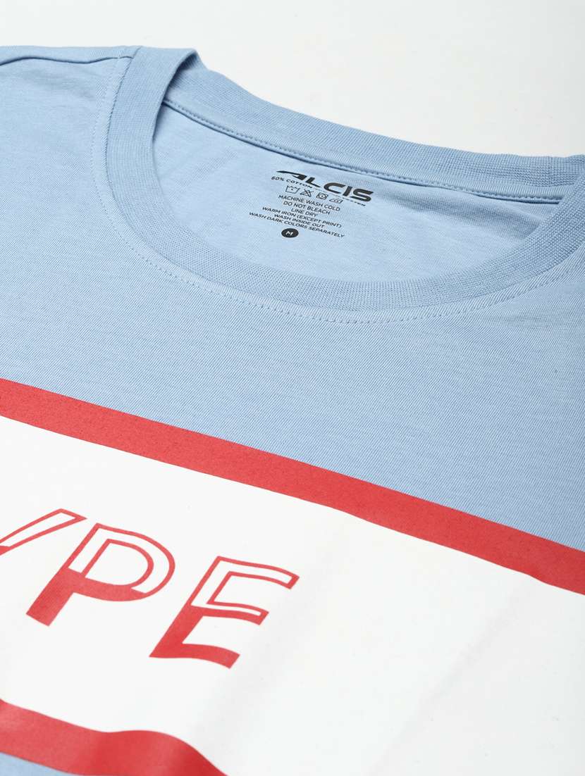 light-blue chest-printed t-shirt - 18346301 - Standard Image - 4