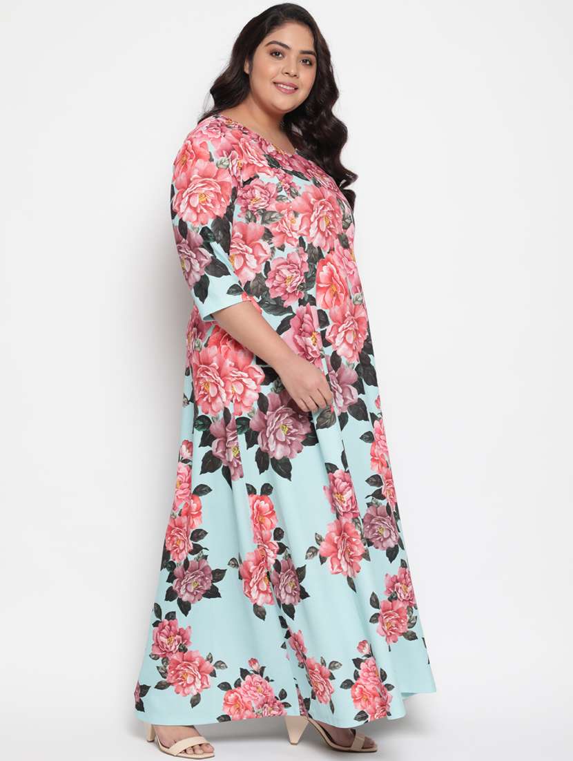 v-neck floral maxi dress - 18346378 -  Standard Image - 1