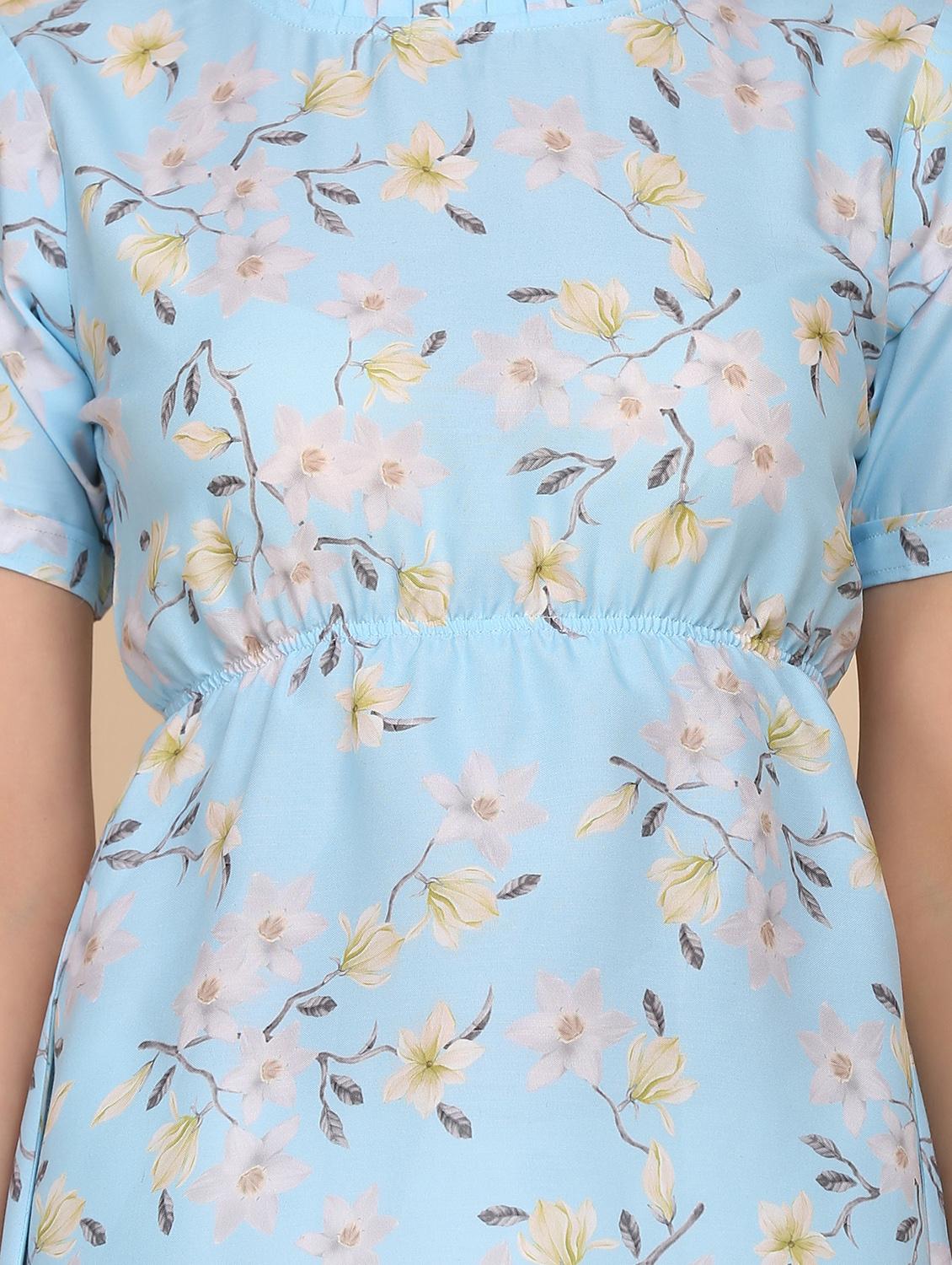 crew neck floral print top - 18346883 - Standard Image - 4
