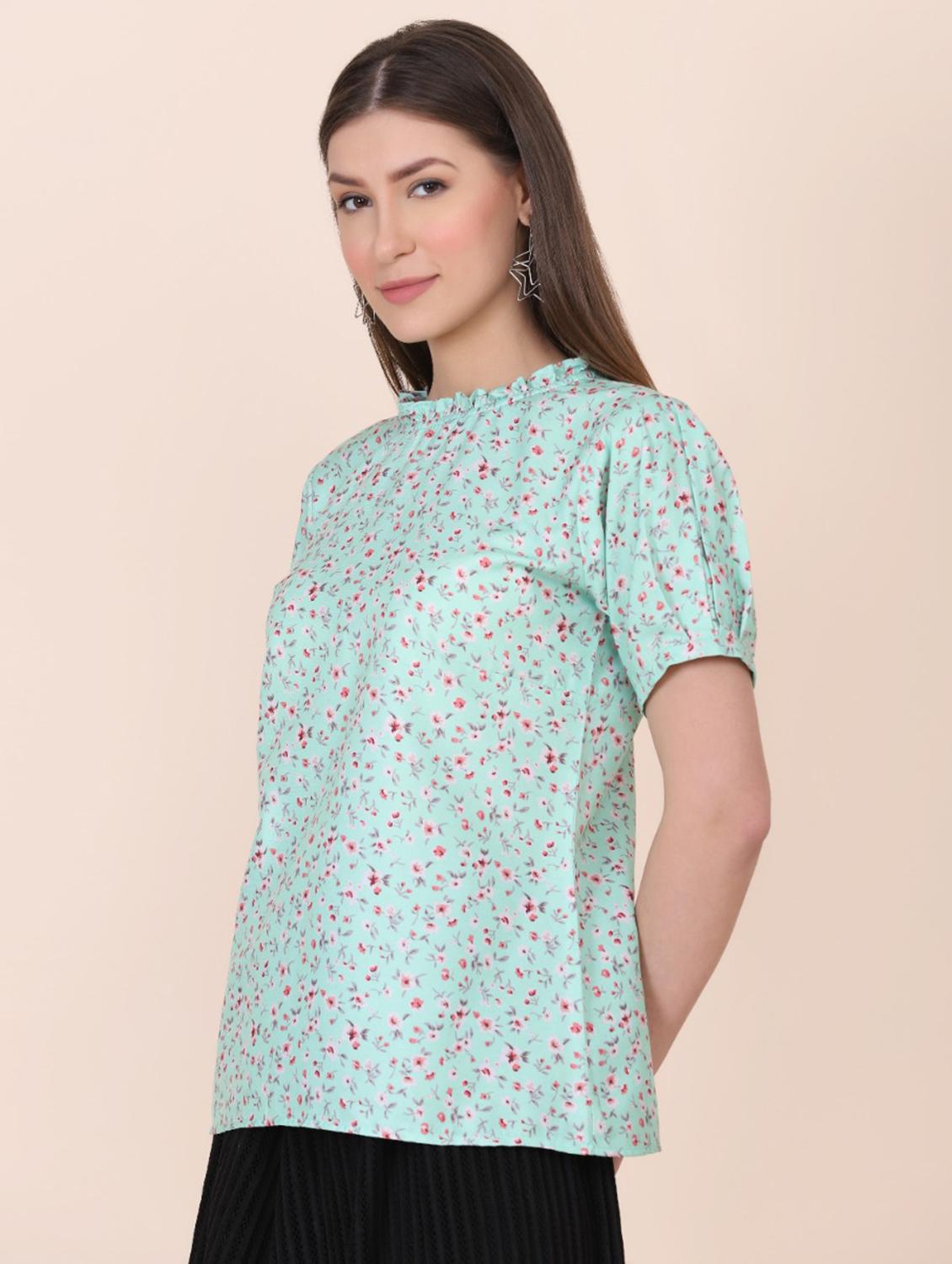 crew neck floral print top - 18346886 -  Standard Image - 1
