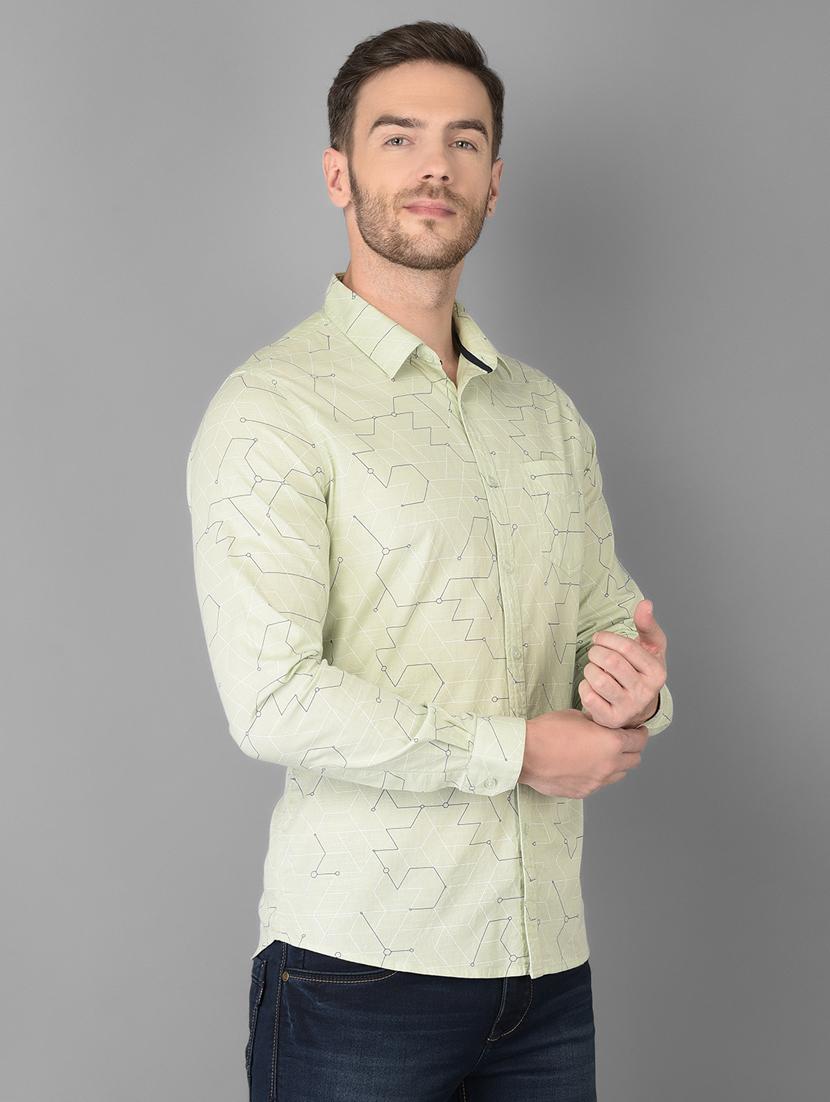 green printed casual shirt - 18347260 -  Standard Image - 1