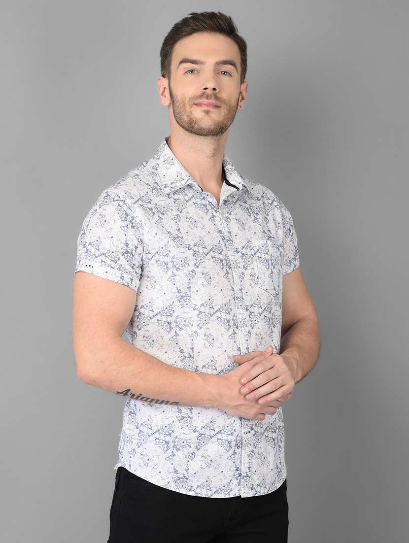 blue printed casual shirt - 18347264 -  Standard Image - 1