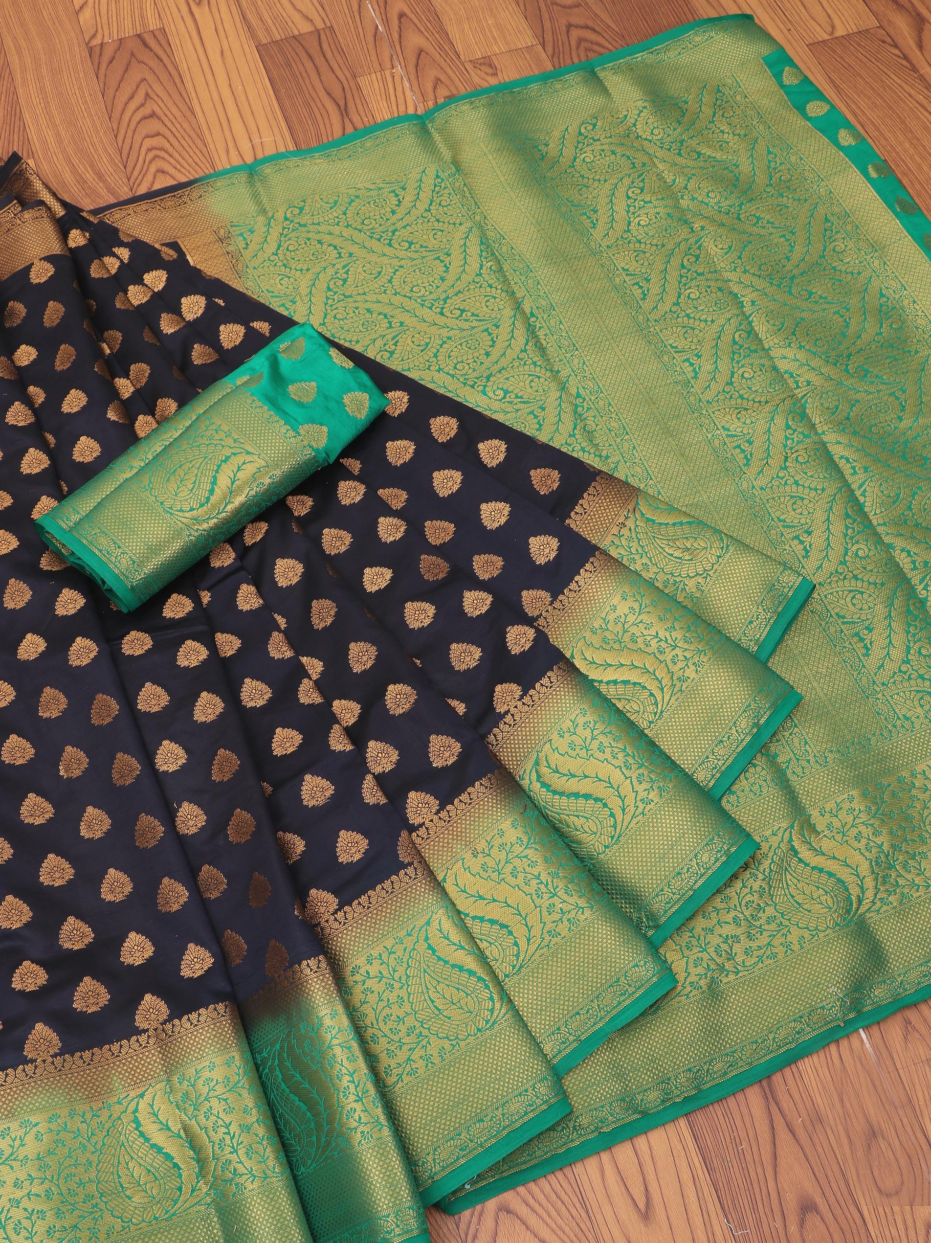 women's  navy blue colored saree - 18347298 -  Standard Image - 1
