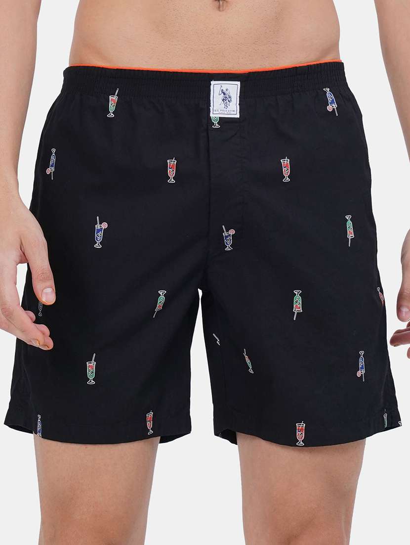 black printed boxer