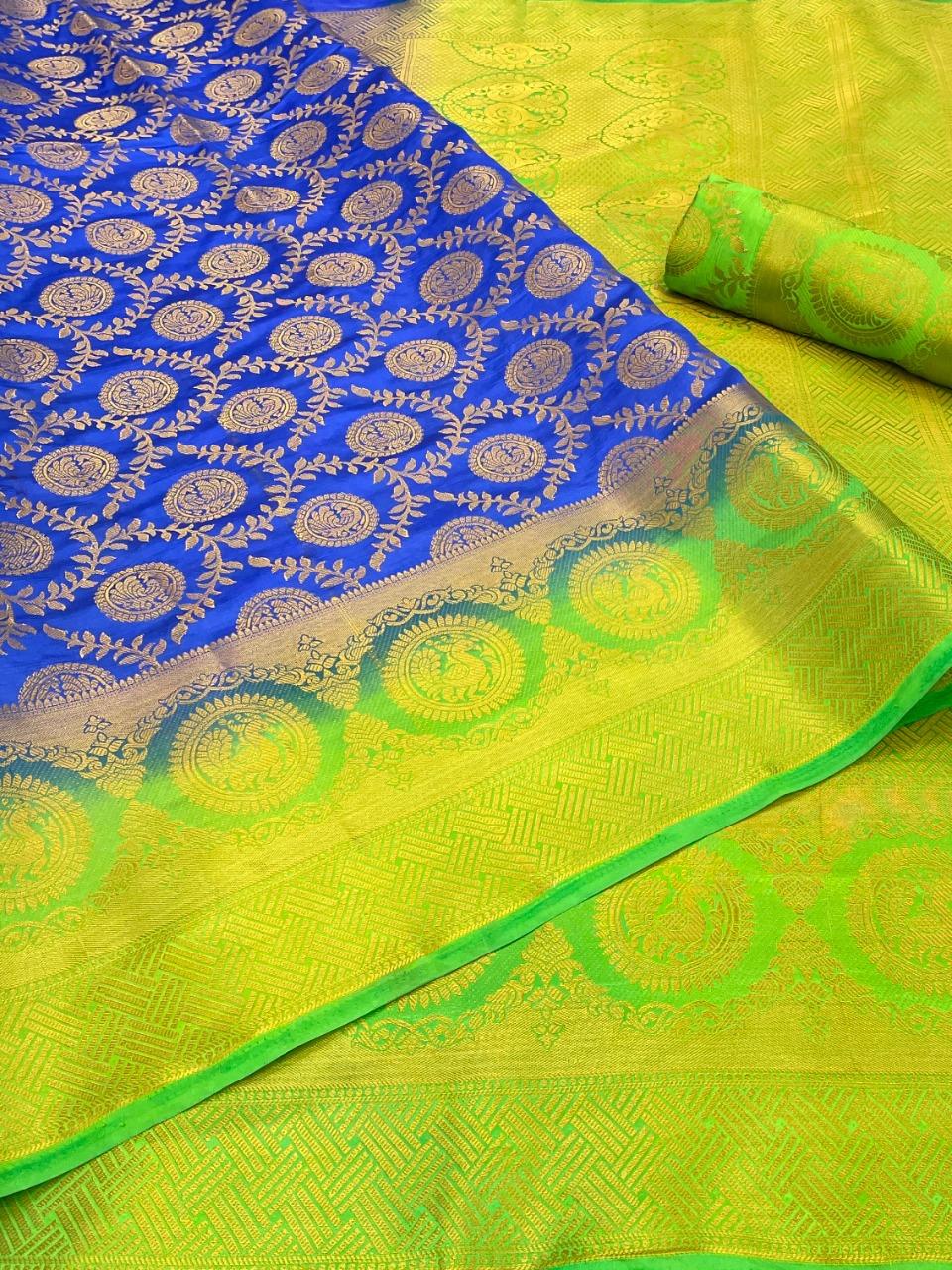 women's self design royal blue colored saree - 18347350 - Standard Image - 1