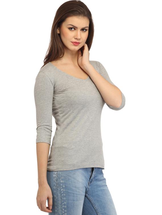 three fourth-sleeved chest pocket regular top - 18347383 - Standard Image - 1