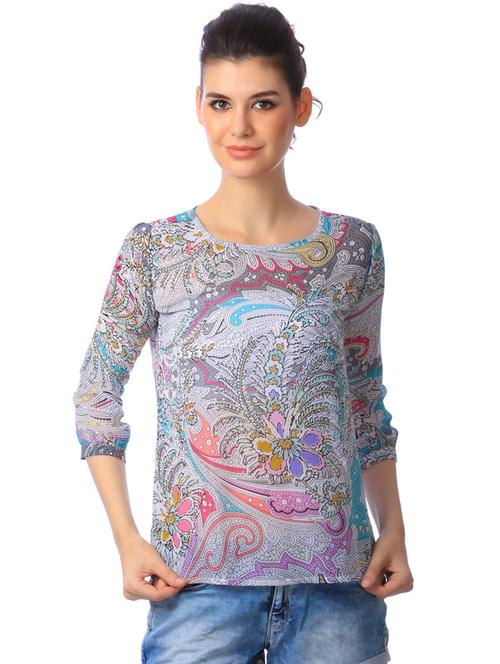 long sleeved printed regular top - 18347394 -  Standard Image - 0