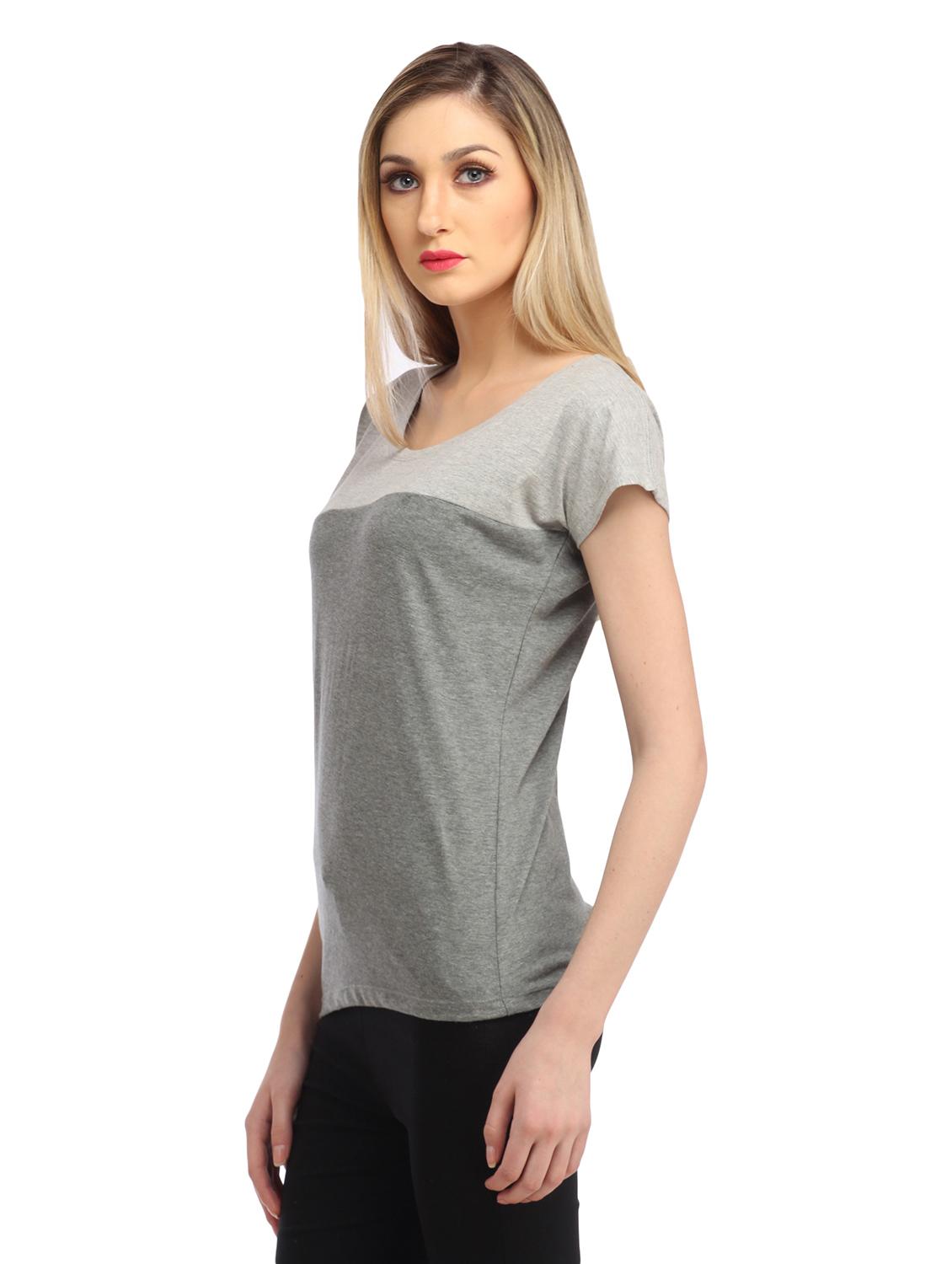 cap sleeved color-blocked regular top - 18347484 -  Standard Image - 1