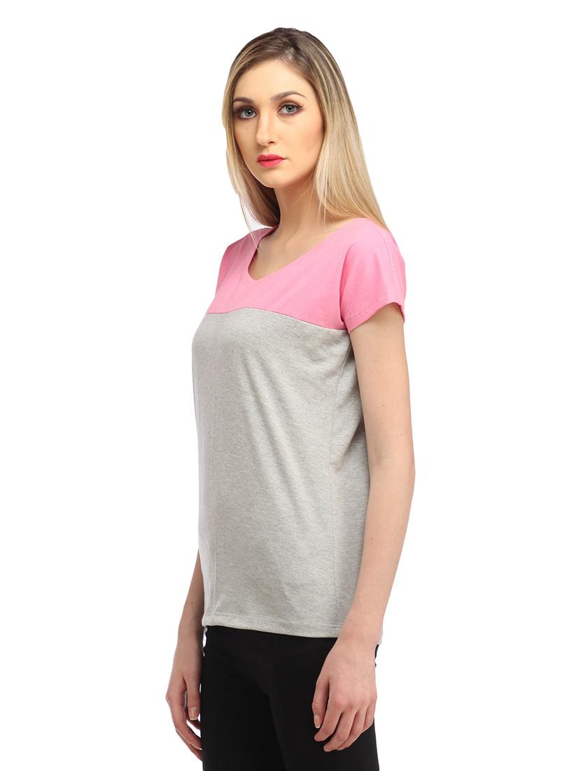 cap sleeved color-blocked regular top - 18347486 -  Standard Image - 1