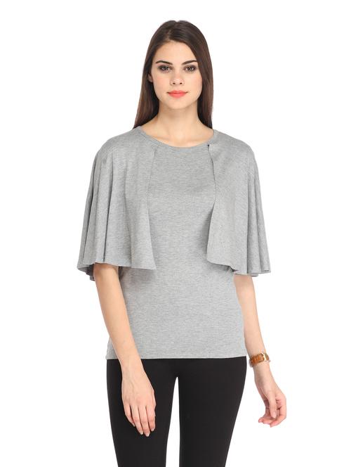 cape sleeved solid top - 18347514 - Standard Image - 0