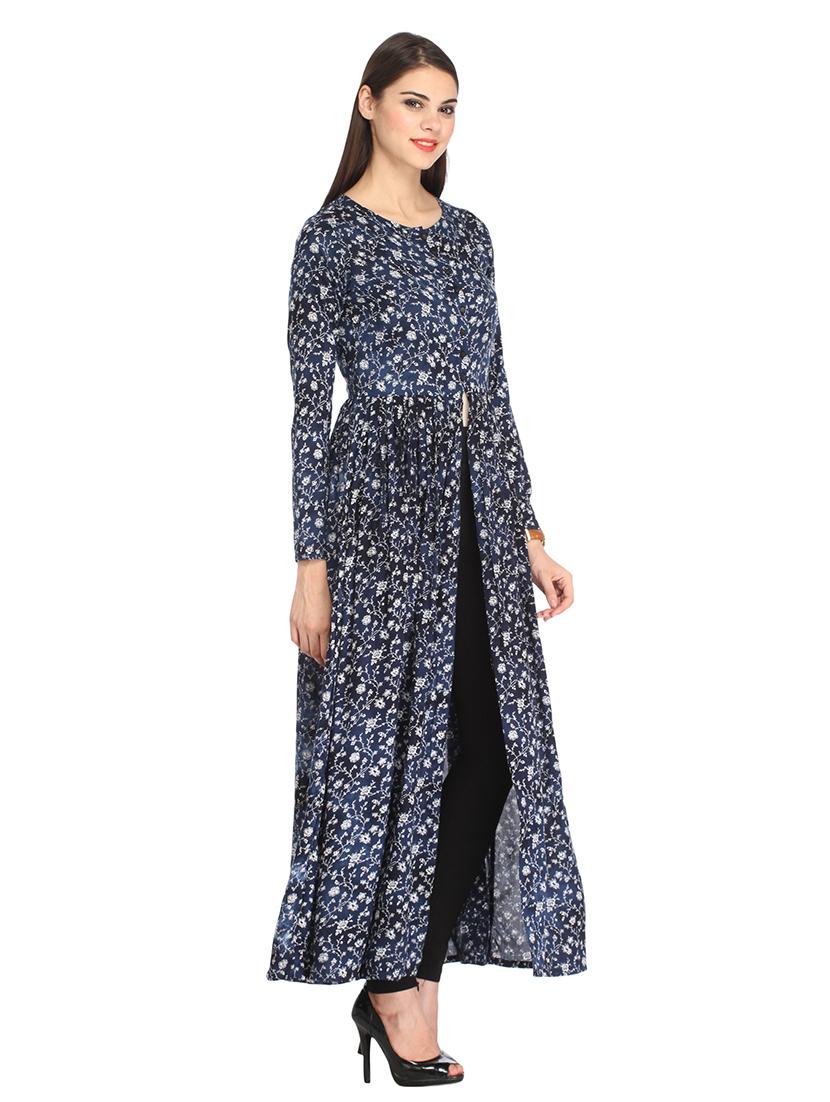 front slit floral tunic - 18347520 - Standard Image - 1