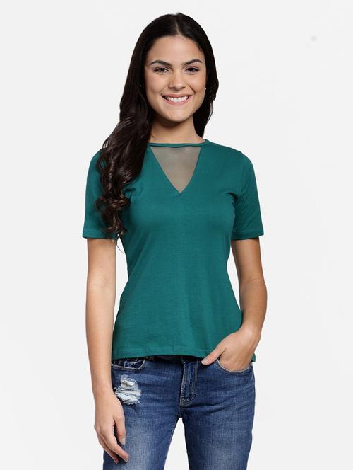 round neck solid top - 18347532 - Standard Image - 0
