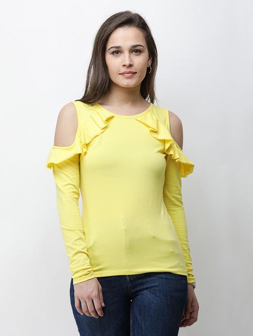 cold shoulder solid top  - 18347560 -  Standard Image - 0