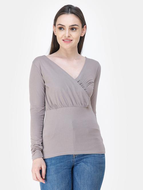overlap neck solid top  - 18347591 -  Standard Image - 0
