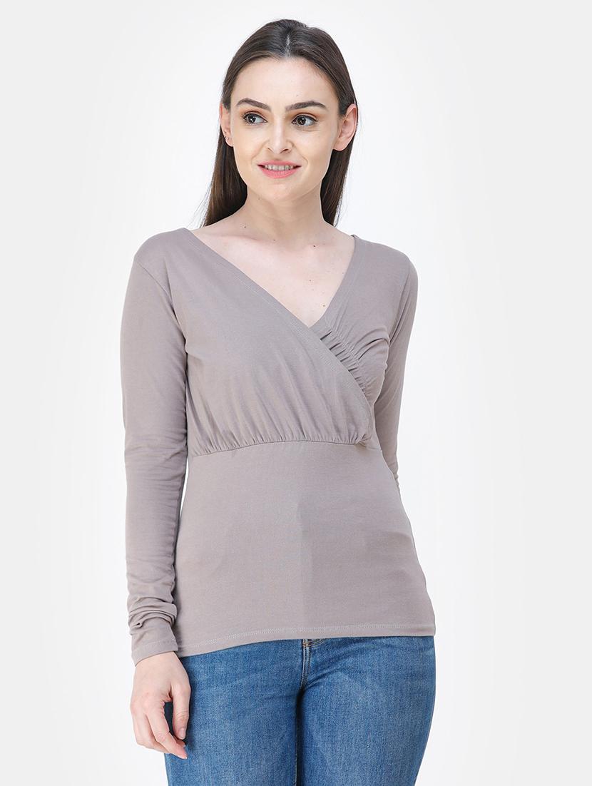 overlap neck solid top  - 18347591 -  Zoom Image - 0