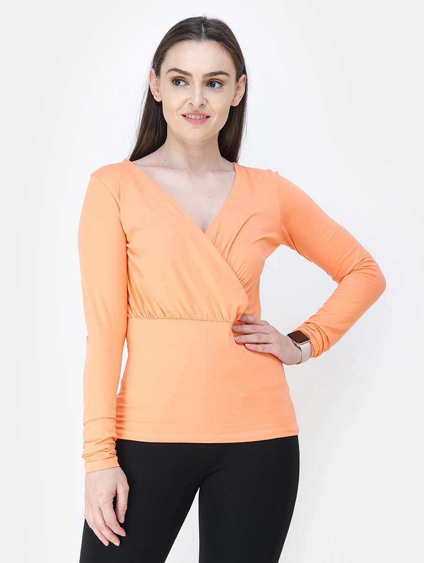 v-neck solid top 