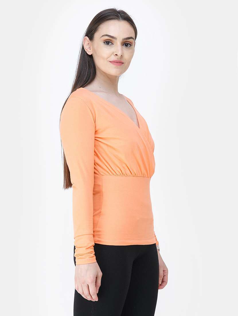 v-neck solid top  - 18347594 -  Standard Image - 1