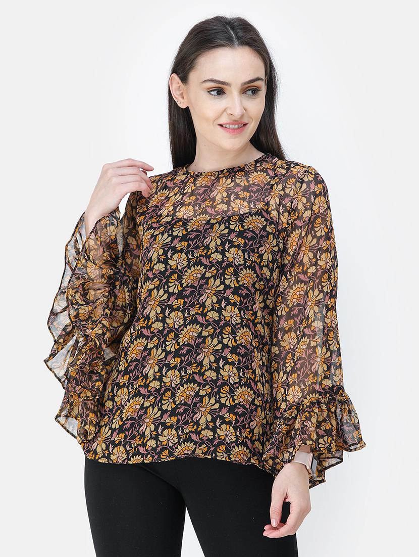 bell sleeved floral top - 18347607 -  Zoom Image - 0