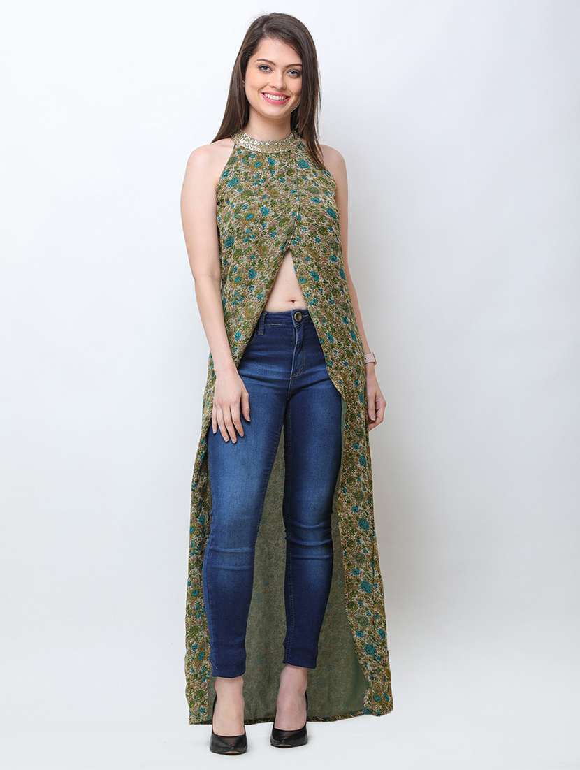 halter neck floral tunic - 18347619 -  Standard Image - 1