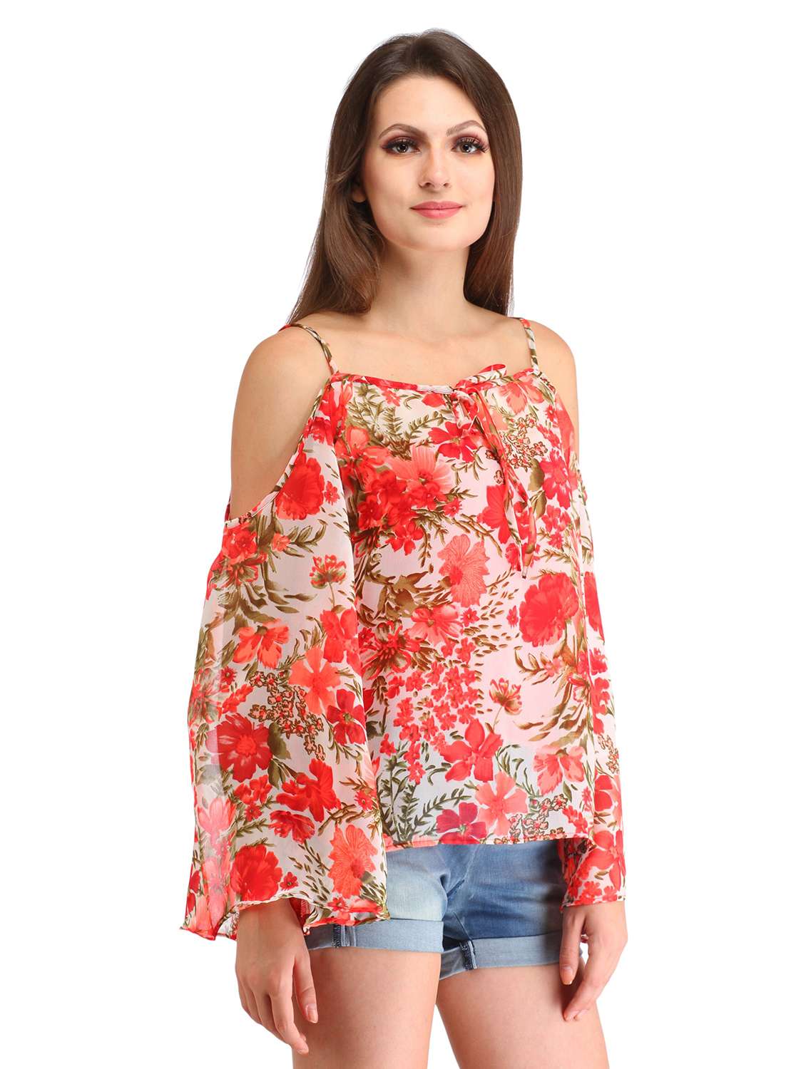 bell sleeved floral top  - 18347632 -  Standard Image - 1