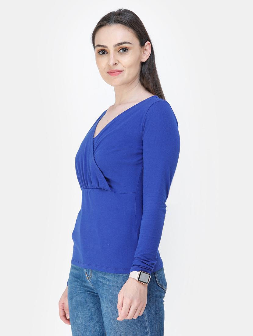 overlap neck solid top - 18347692 - Standard Image - 1