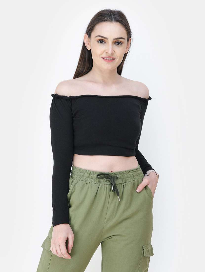 off shoulder solid top