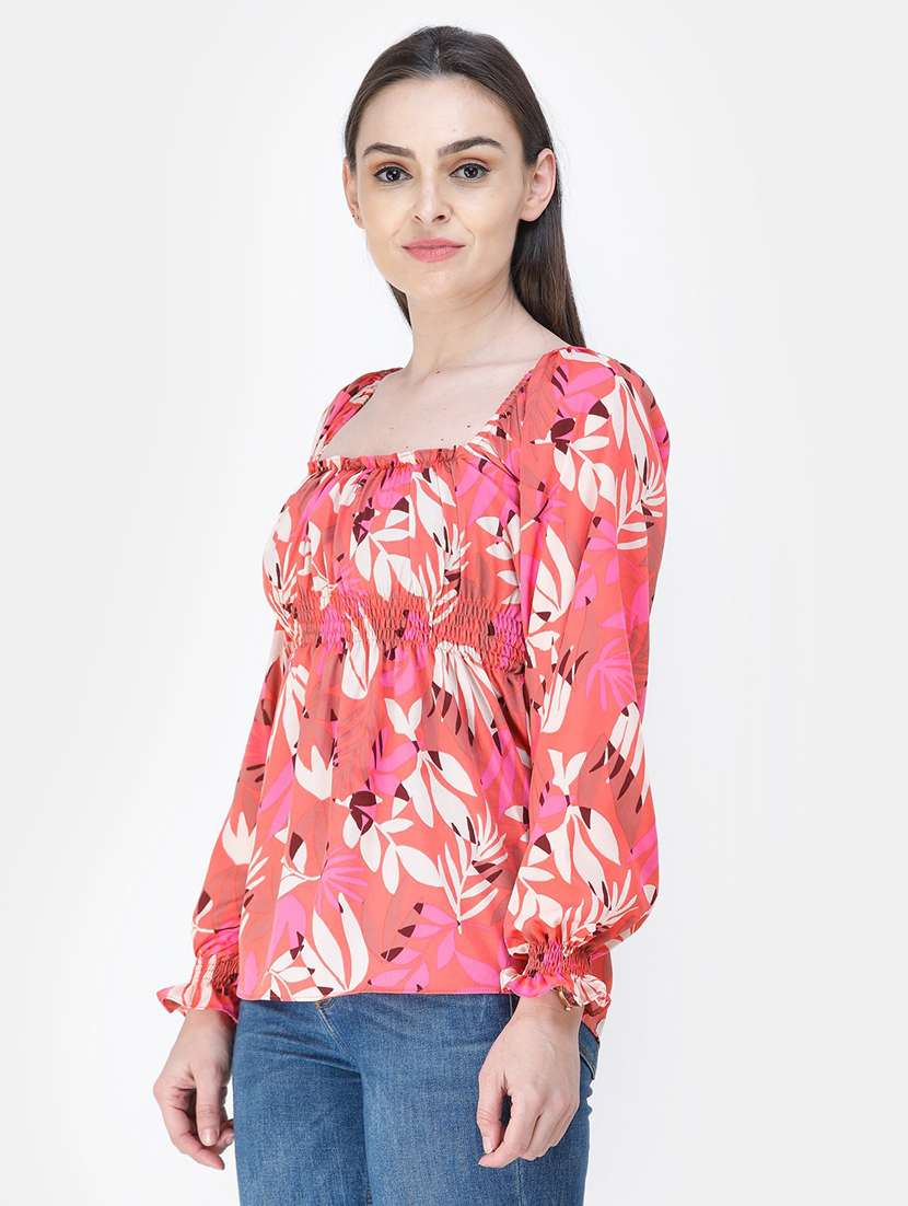 square neck floral top - 18347716 -  Standard Image - 1