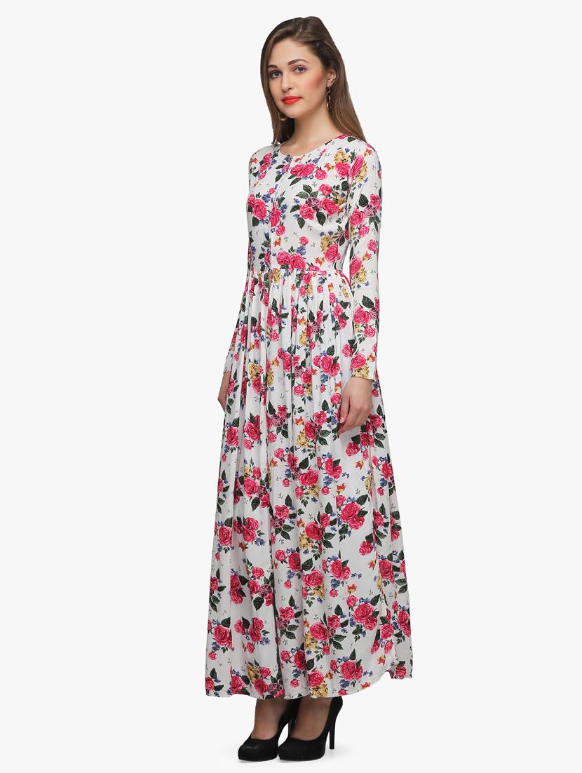 front slit floral maxi tunic - 18347813 -  Standard Image - 1