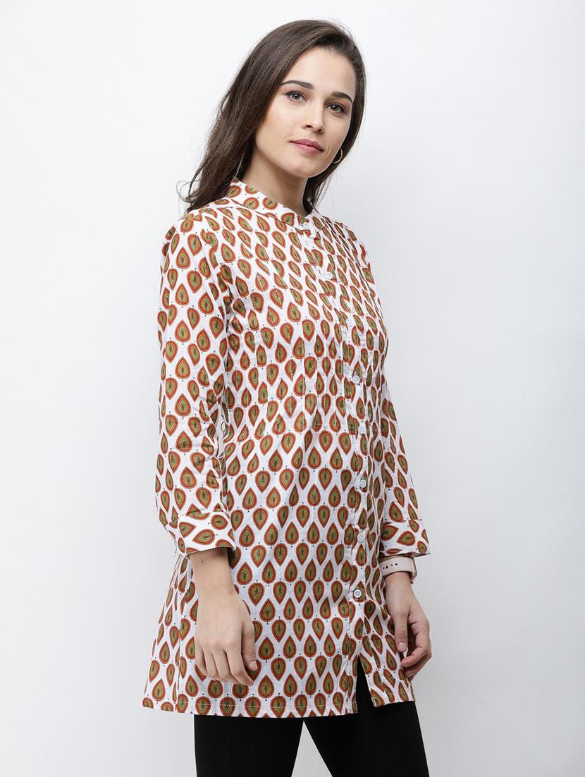 long-sleeved printed regular tunic - 18347845 -  Standard Image - 1
