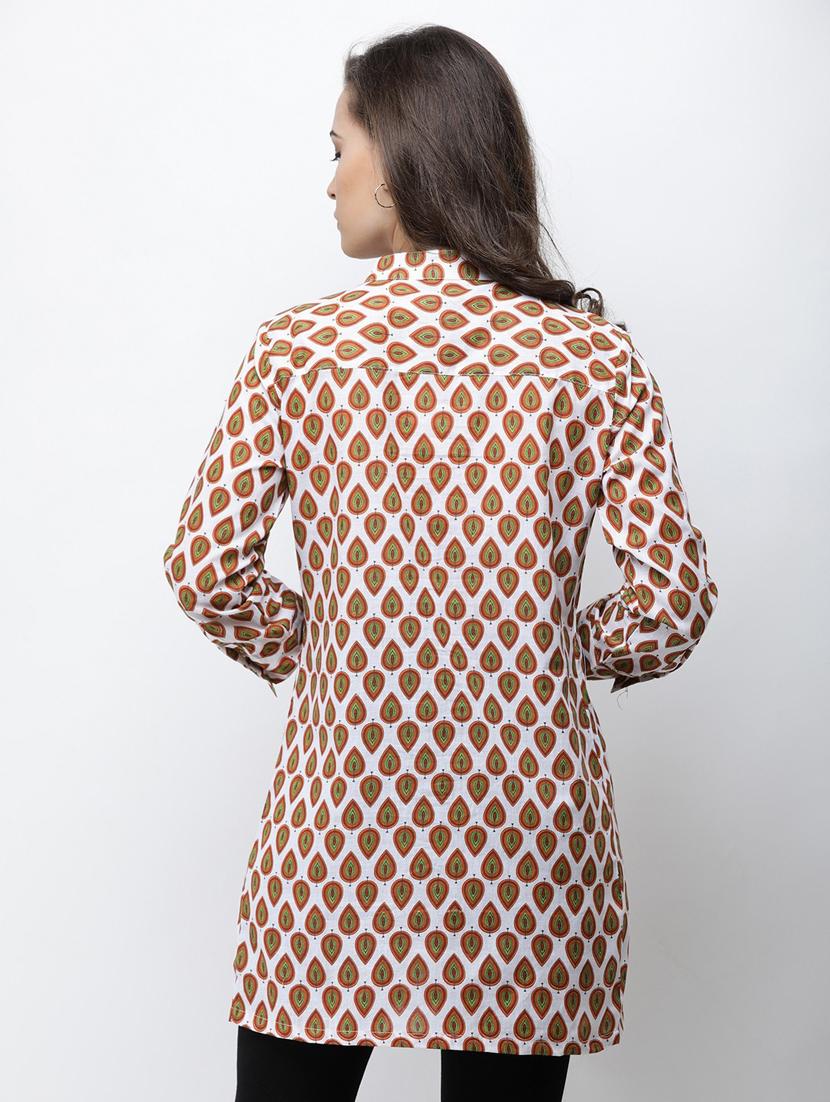 long-sleeved printed regular tunic - 18347845 - Standard Image - 4