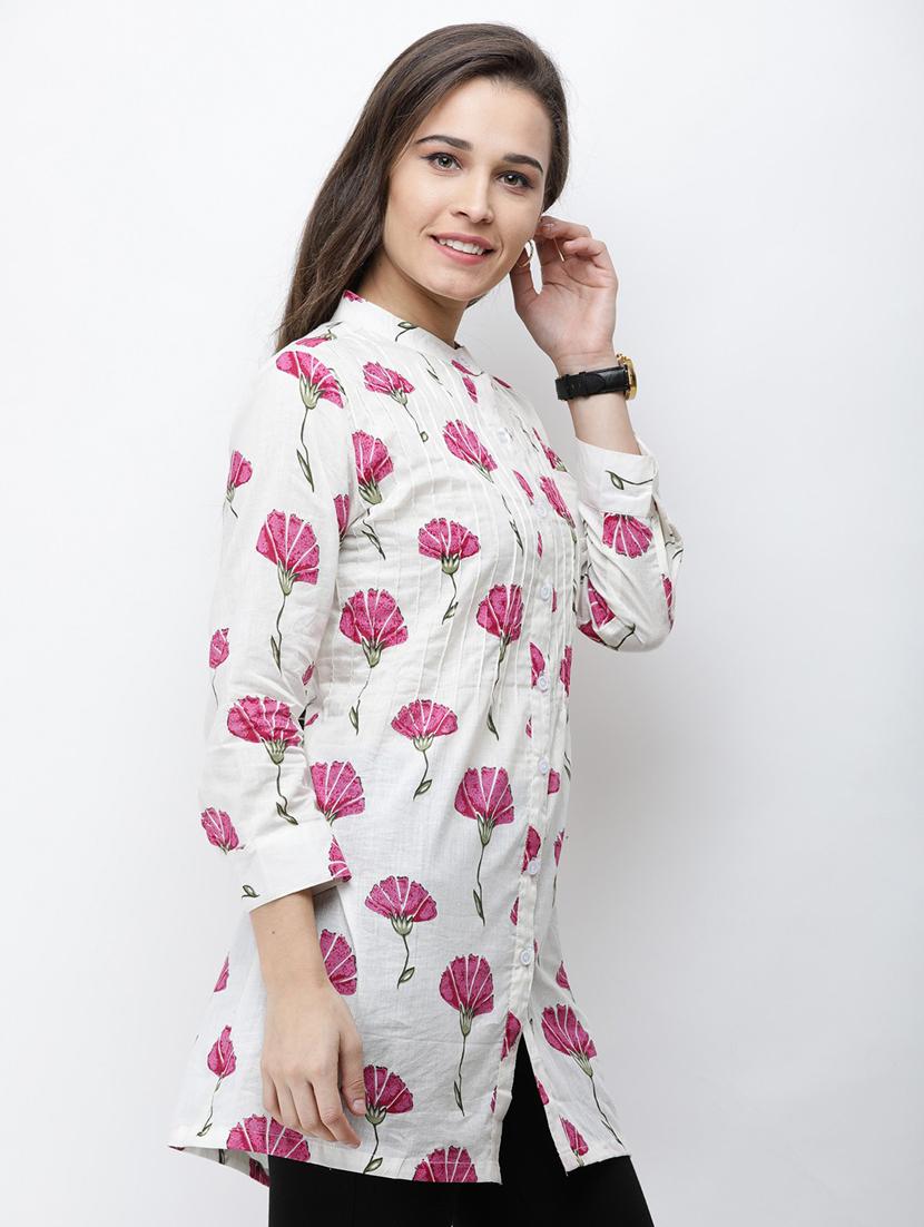 long-sleeved printed regular tunic - 18347852 - Standard Image - 1