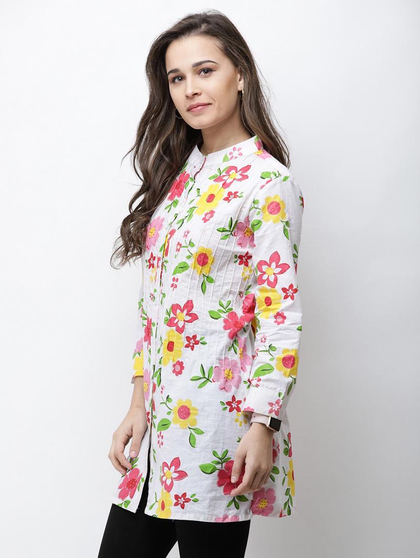 long-sleeved printed regular tunic - 18347862 - Standard Image - 1