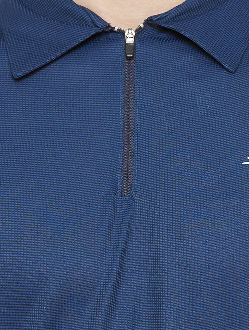 navy blue solid polo t-shirt - 18349150 - Standard Image - 4