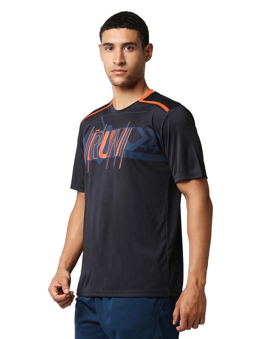 navy blue chest-printed t-shirt - 18349162 - Standard Image - 1