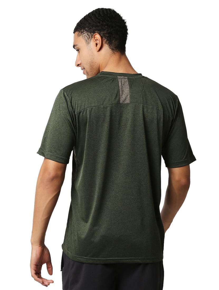 olive green chest-printed t-shirt - 18349165 - Standard Image - 1