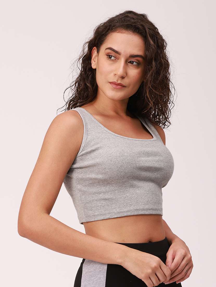 women's crop round neck t-shirt