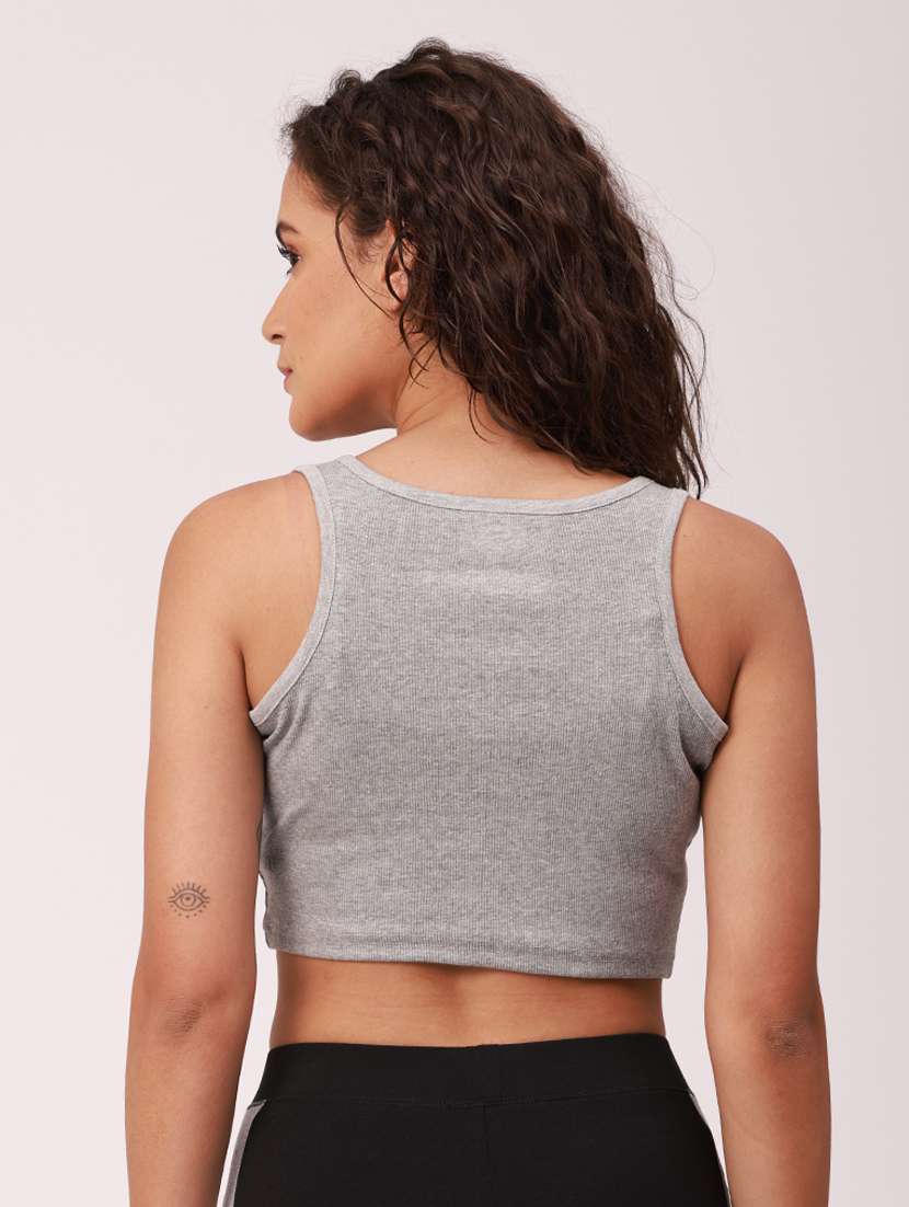 women's crop round neck t-shirt - 18349188 -  Standard Image - 1