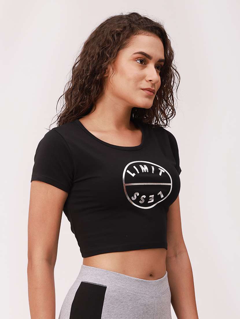 women's front print round neck t-shirt - 18349190 -  Standard Image - 1