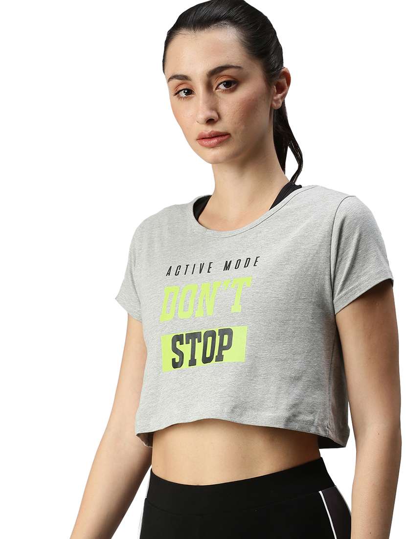 women's front print round neck t-shirt - 18349196 -  Standard Image - 1