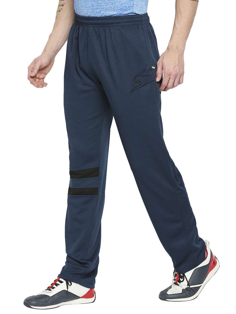navy-blue solid full length track pant - 18349240 -  Standard Image - 1