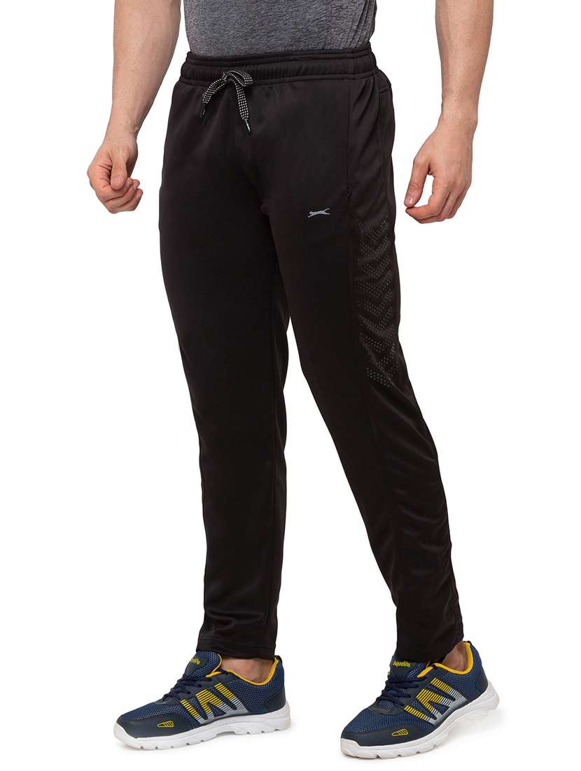 black solid full length track pant - 18349248 -  Standard Image - 1