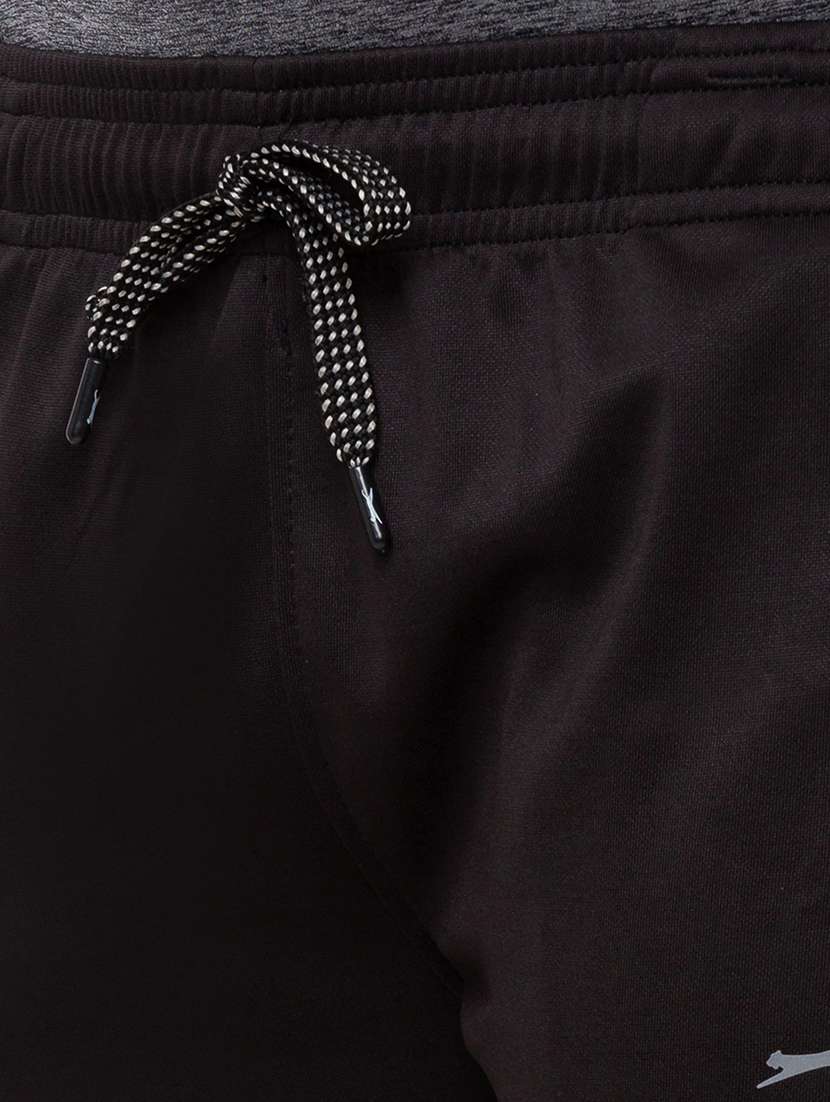 black solid full length track pant - 18349248 -  Standard Image - 4