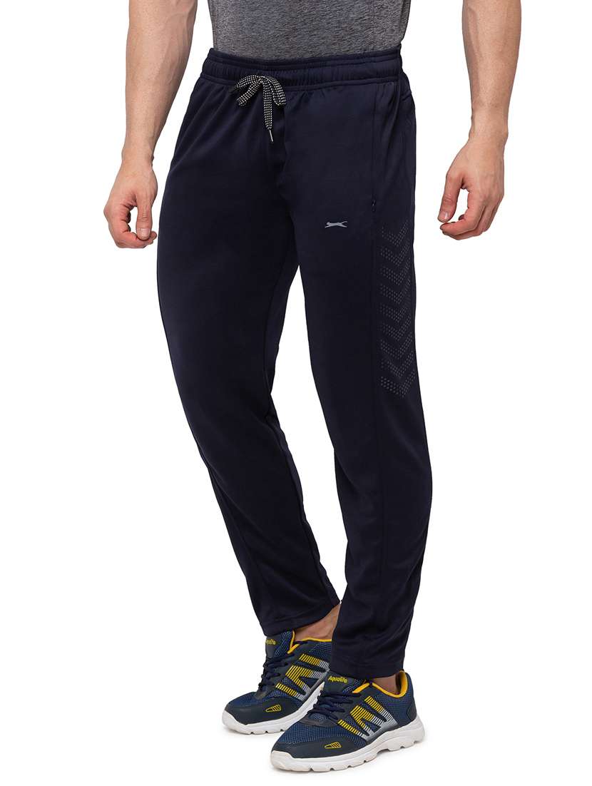 navy blue solid full length track pant - 18349250 -  Standard Image - 1